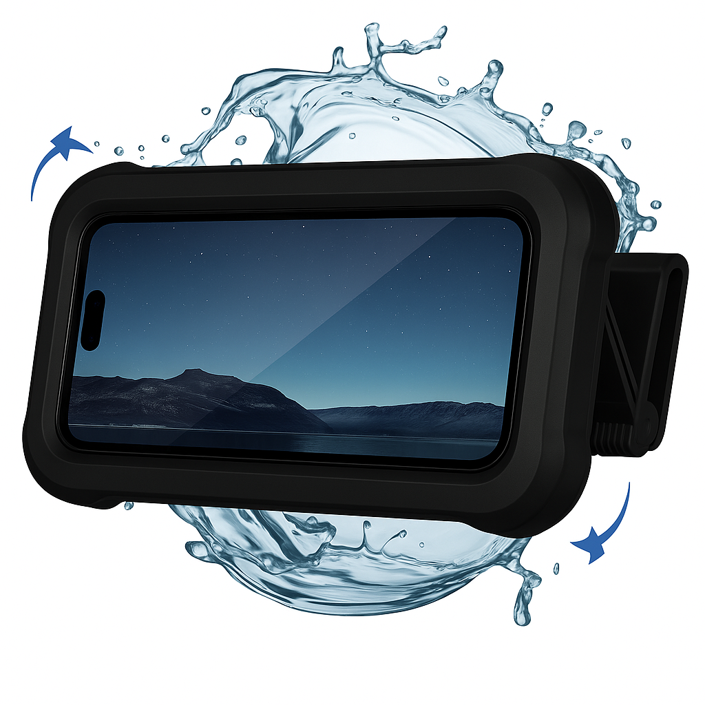Waterproof Shower Phone Holder with 480° Rotation, Angle Adjustable, Wall Mounted Phone Holder for Bathroom Kitchen, up to 6.8I