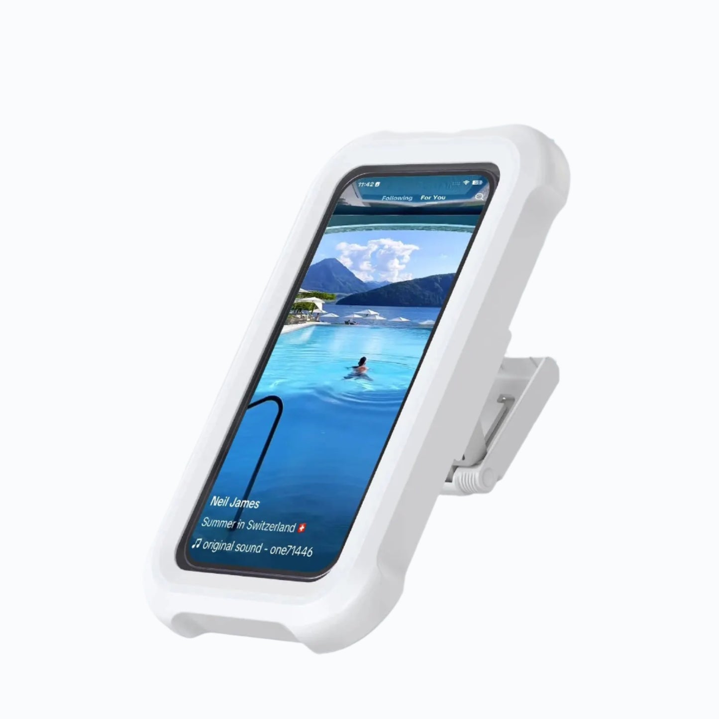 Waterproof Shower Phone Holder with 480° Rotation, Angle Adjustable, Wall Mounted Phone Holder for Bathroom Kitchen, up to 6.8I